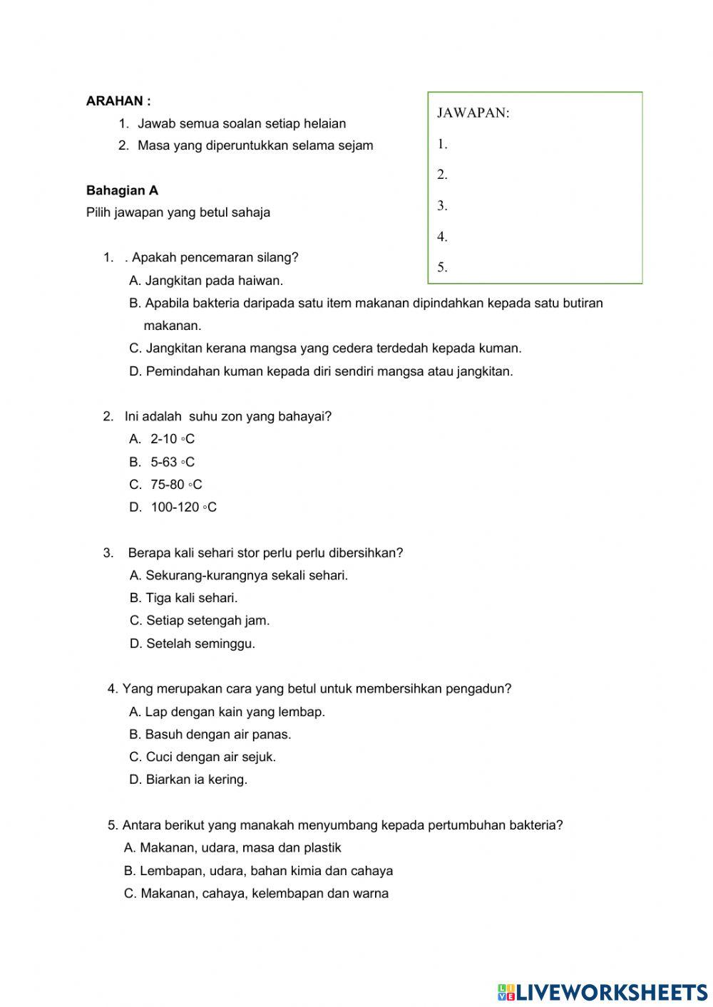 Perancangan keselamatan, kesihatan dan aktiviti kebersihan