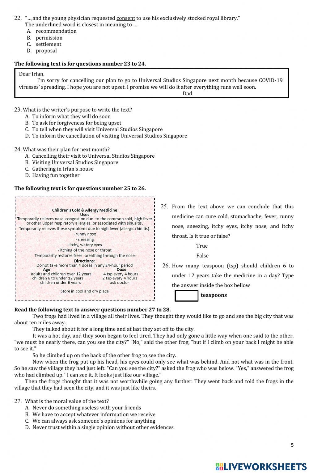 Ujian Sekolah Bahasa Inggris