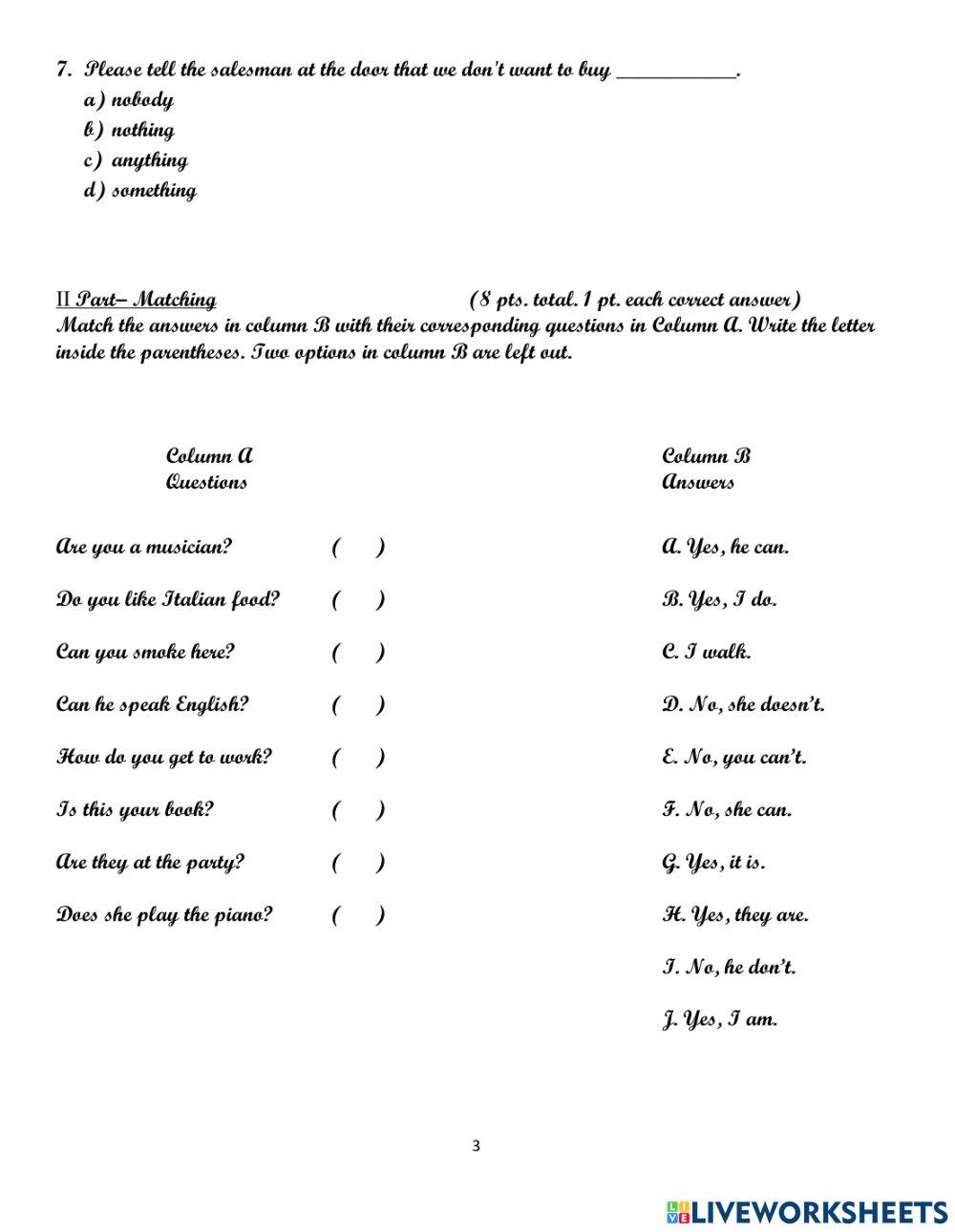 Quiz English -2