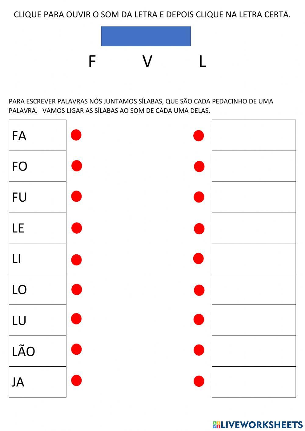Reconhecimento das vogais F - L