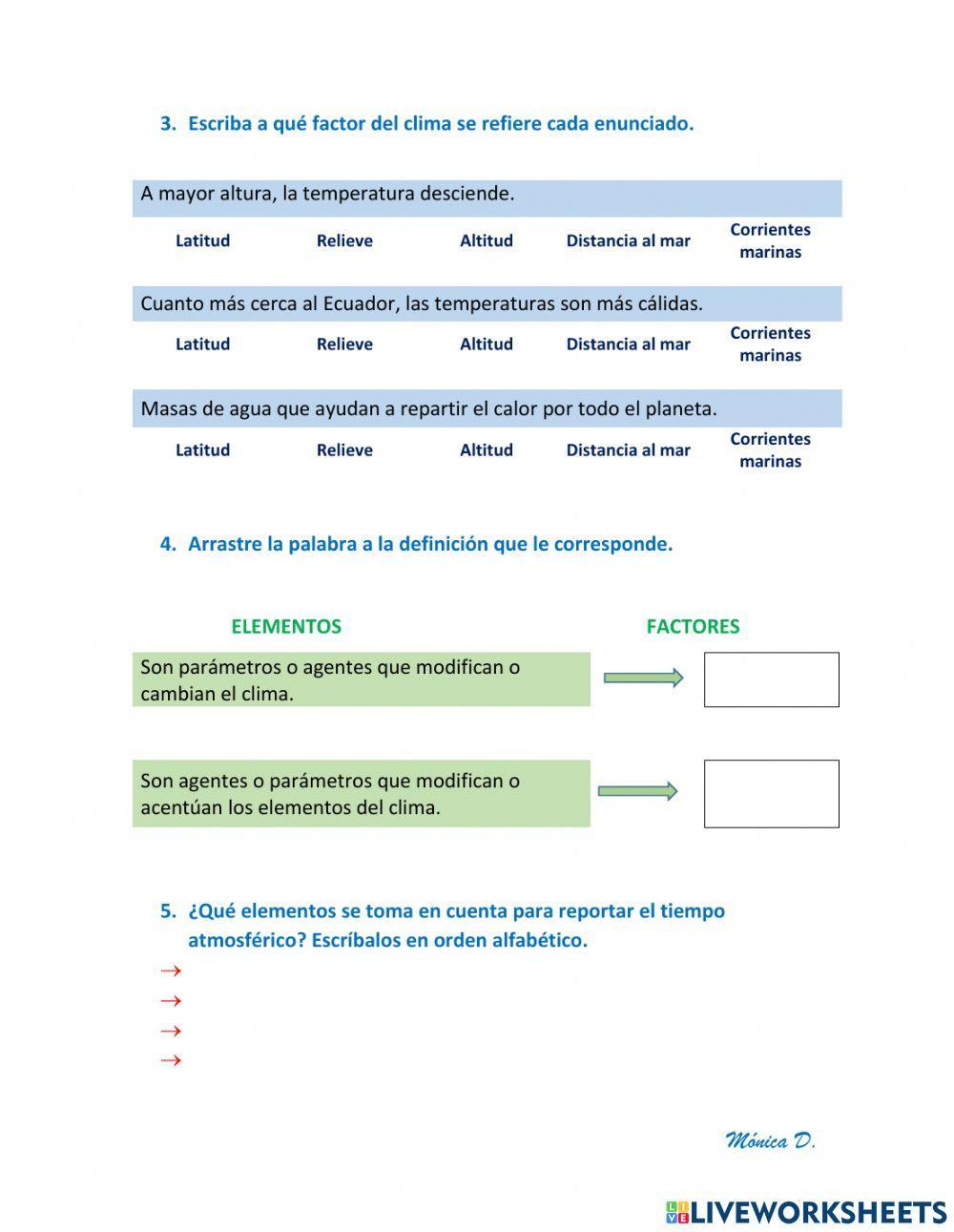 Factores y elementos del clima