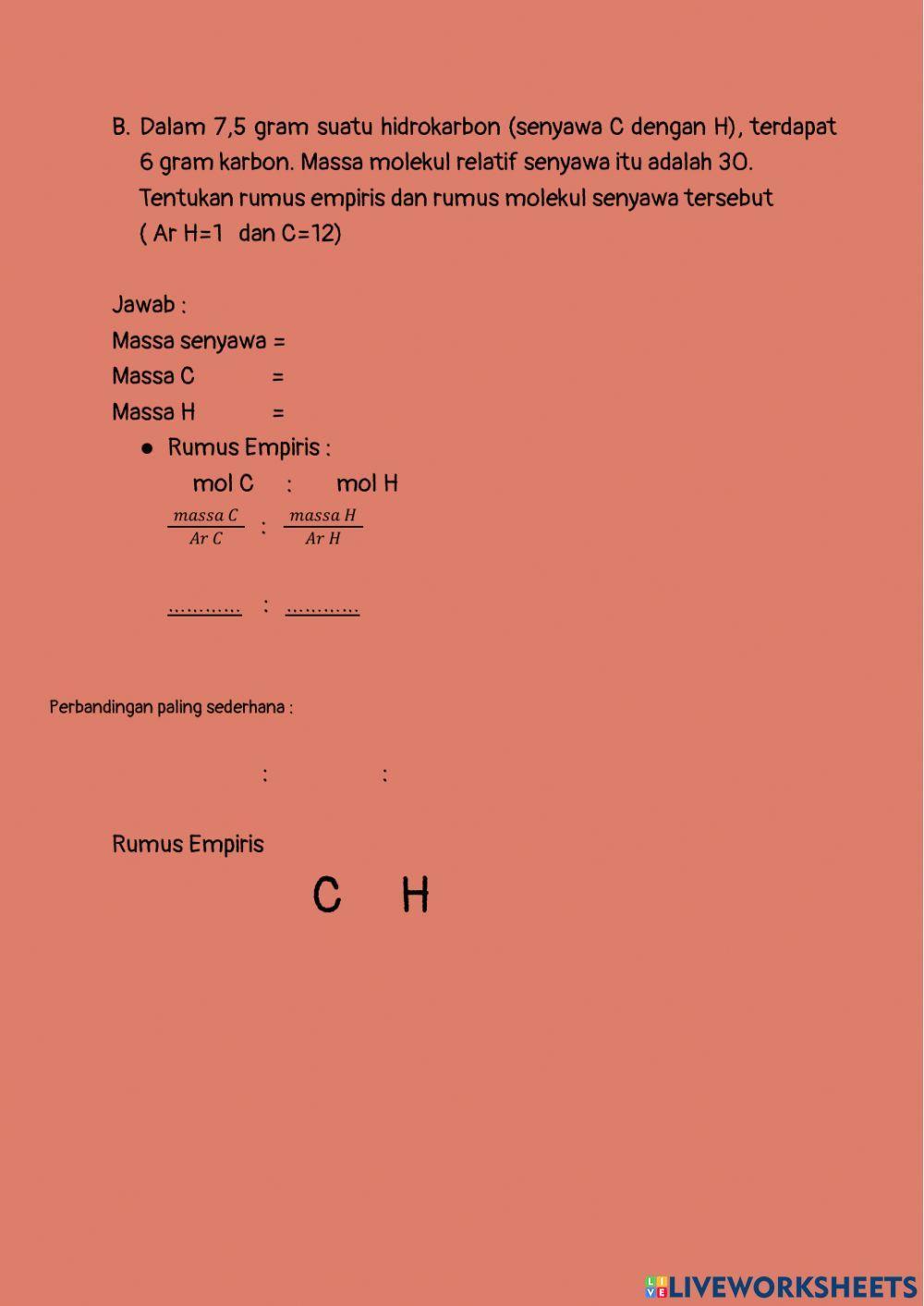 Rumus Empiris Rumus Molekul