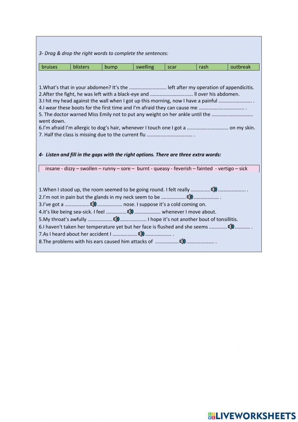 Health - Illness - Ways of hurting