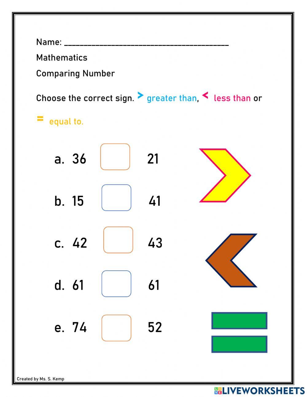 Comparing numbers to 80