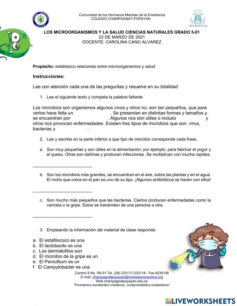 Establezco relaciones entre microorganismos y salud