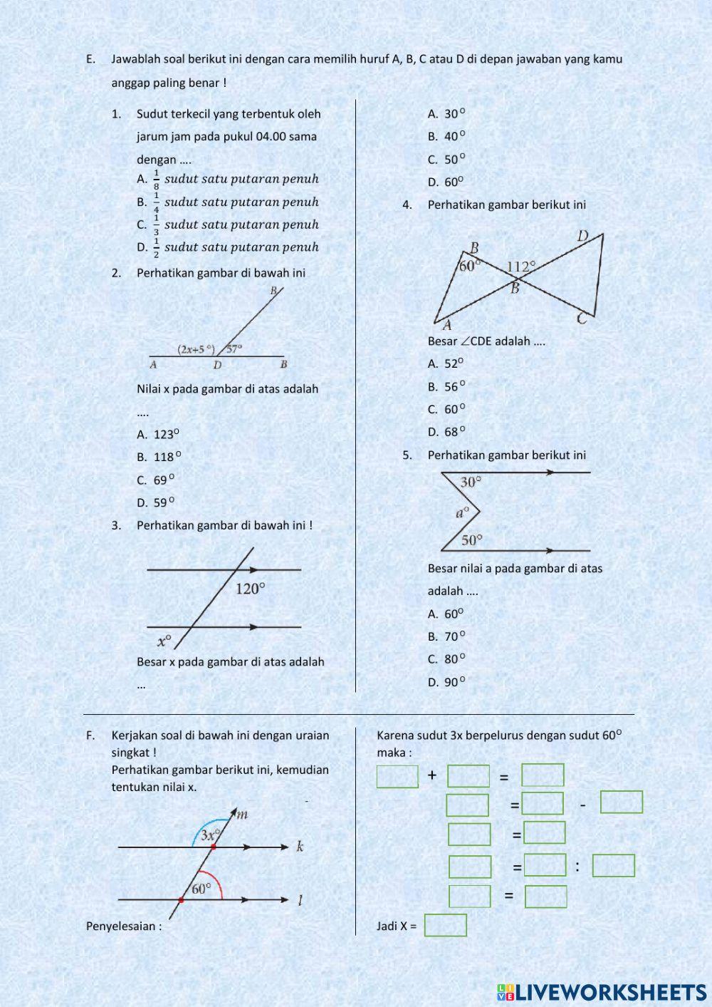 Penilaian garis dan sudut