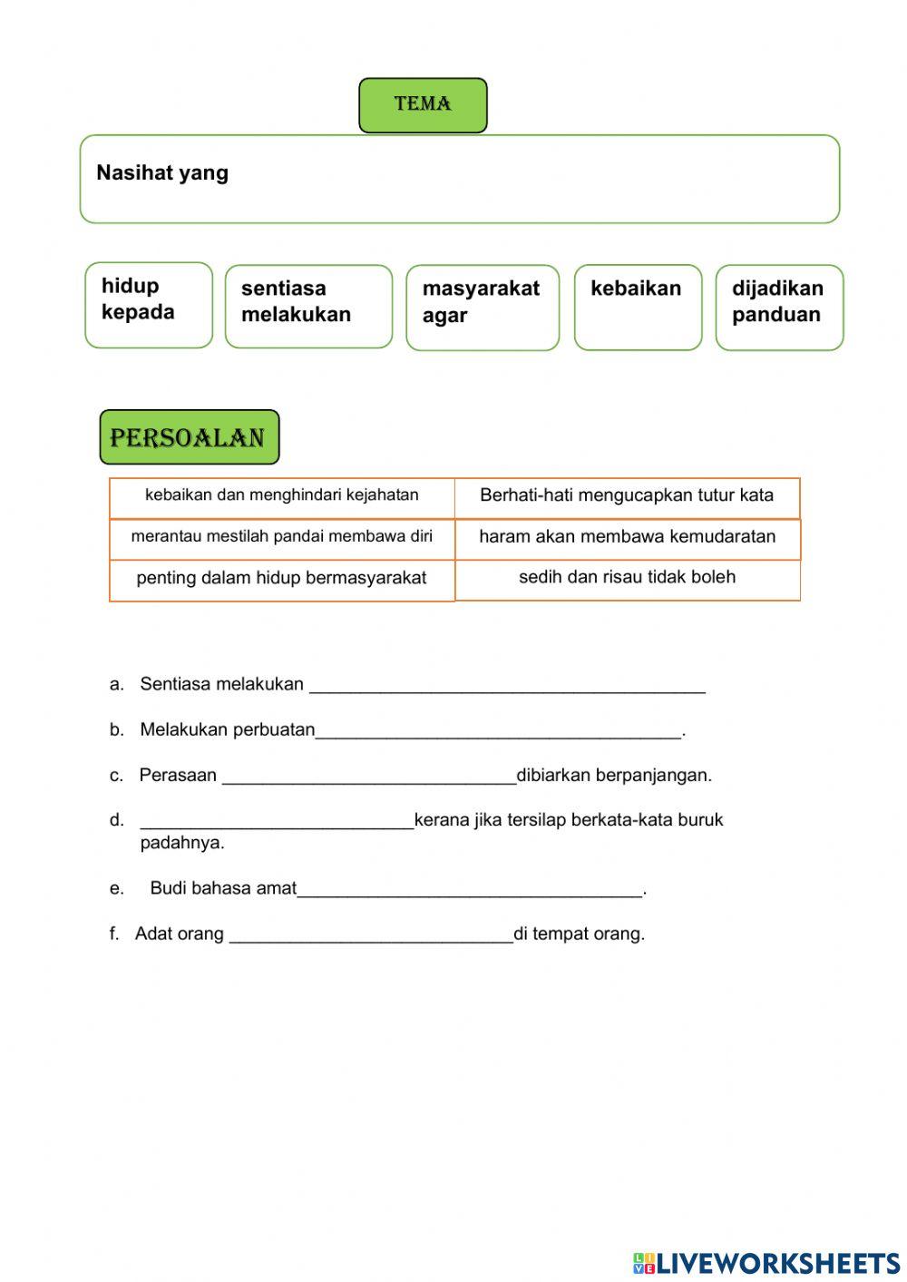 Pantun nasihat tingkatan 2