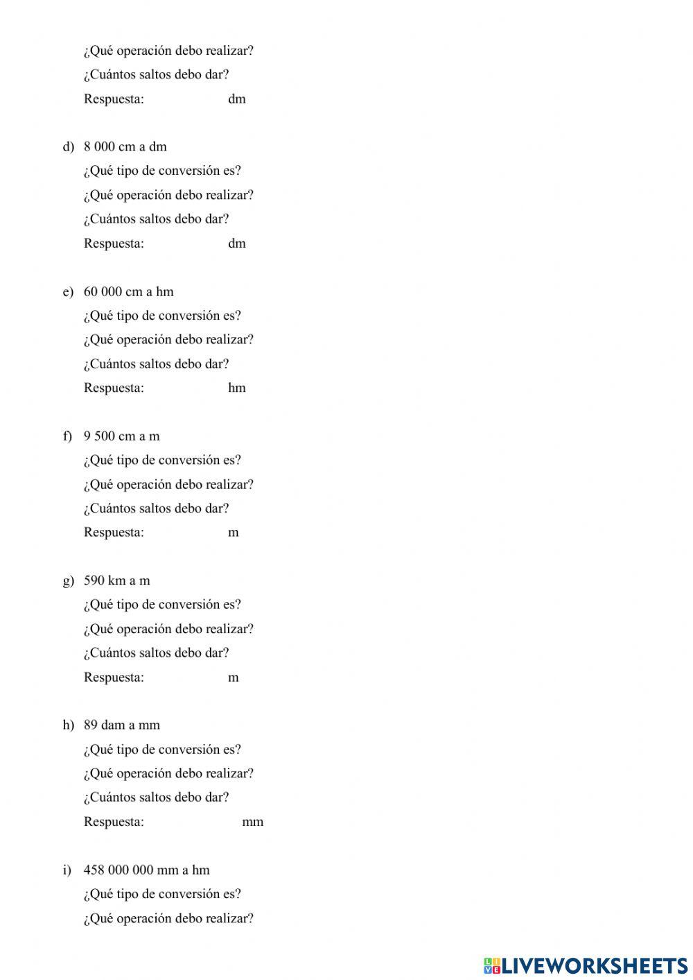 Conversiones de medidas de longitud