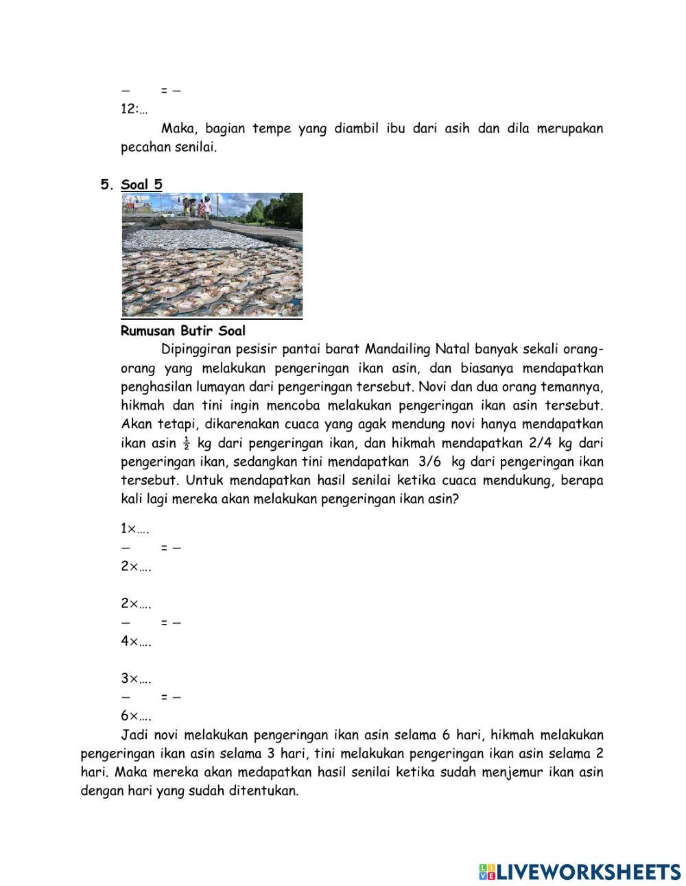 Kelas IV Matematika SD Pecahan Senilai