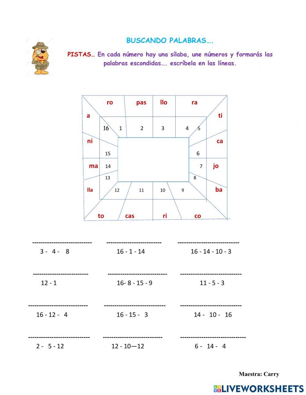 Razonamiento de la escritura a partir del código de numérico
