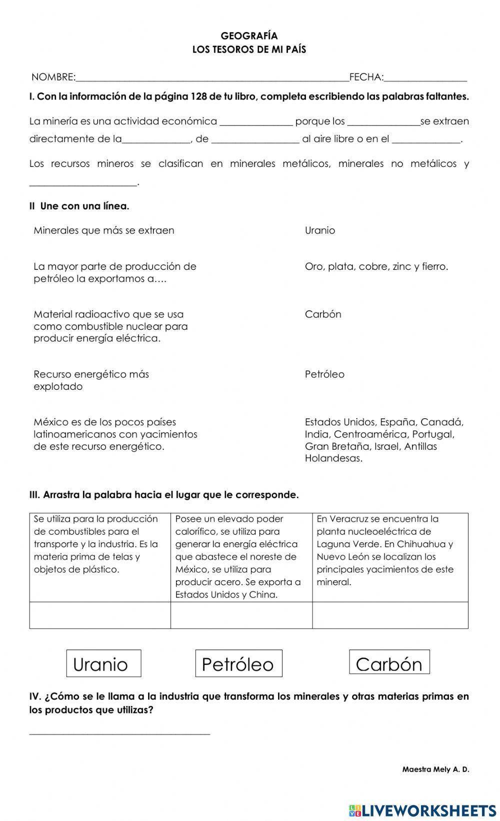 Los tesoros de mi pais