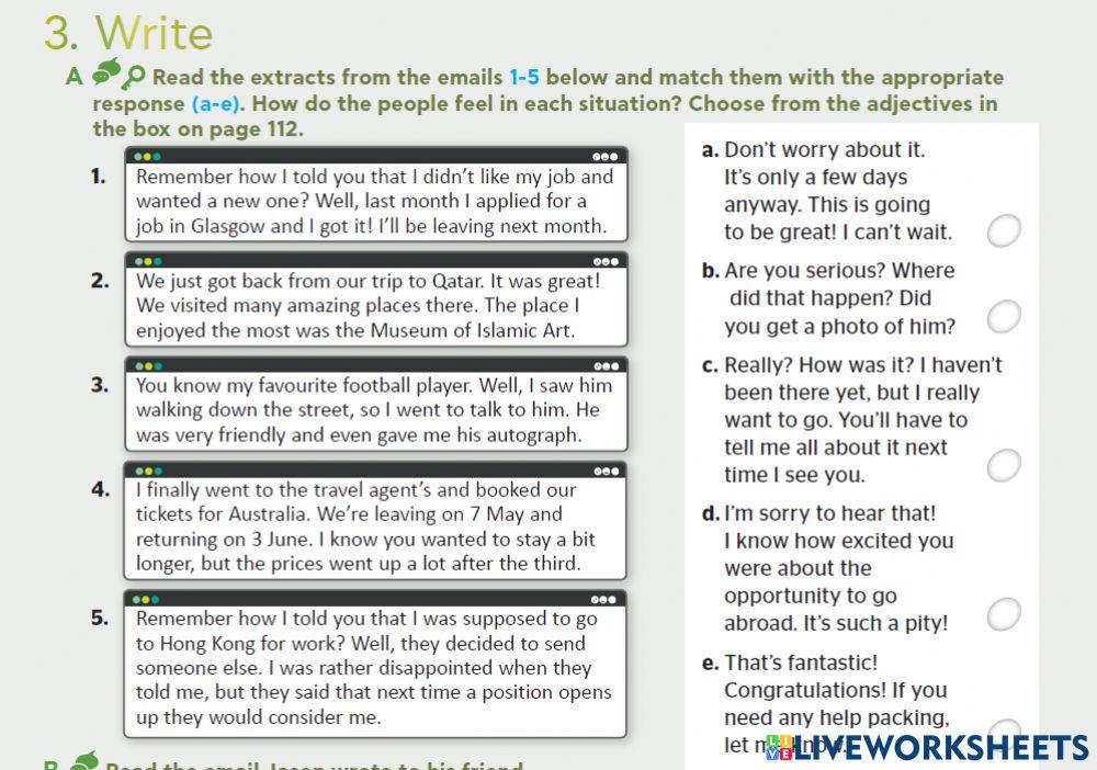 How do people feel in each situation? online exercise for | Live Worksheets