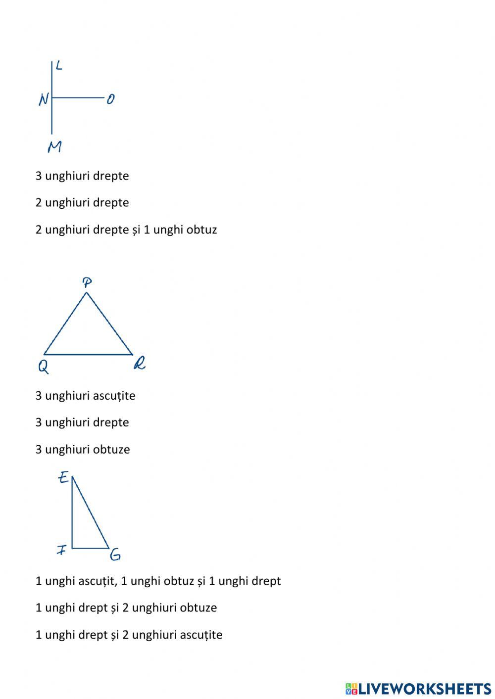 Elemente de geometrie - unghiurile