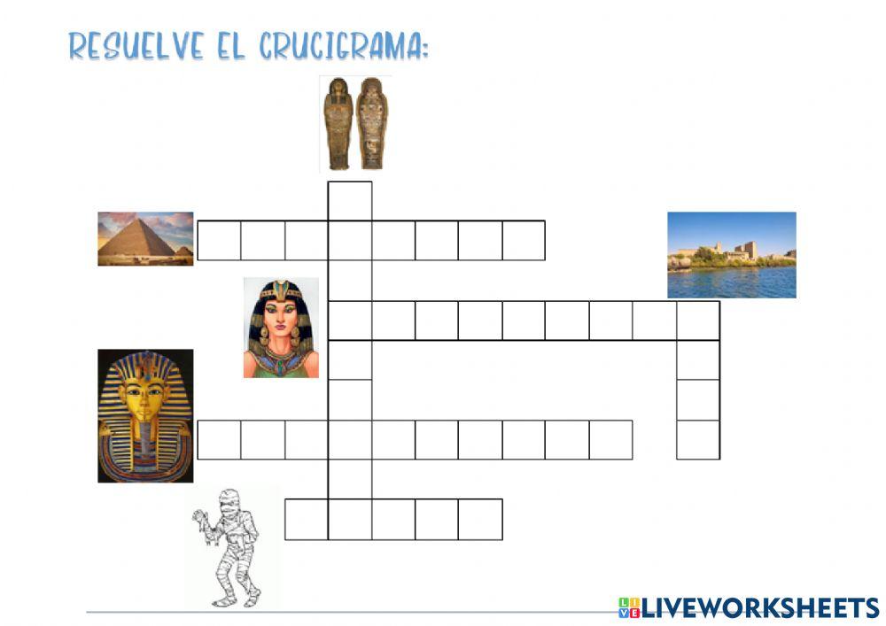 Crucigrama egipto worksheet Live Worksheets
