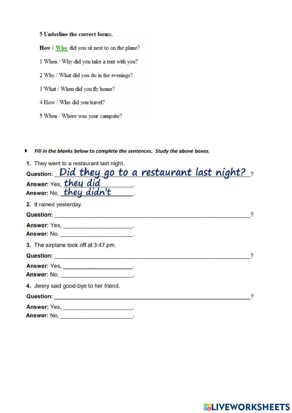 Unit 3 test 7C worksheet | Live Worksheets