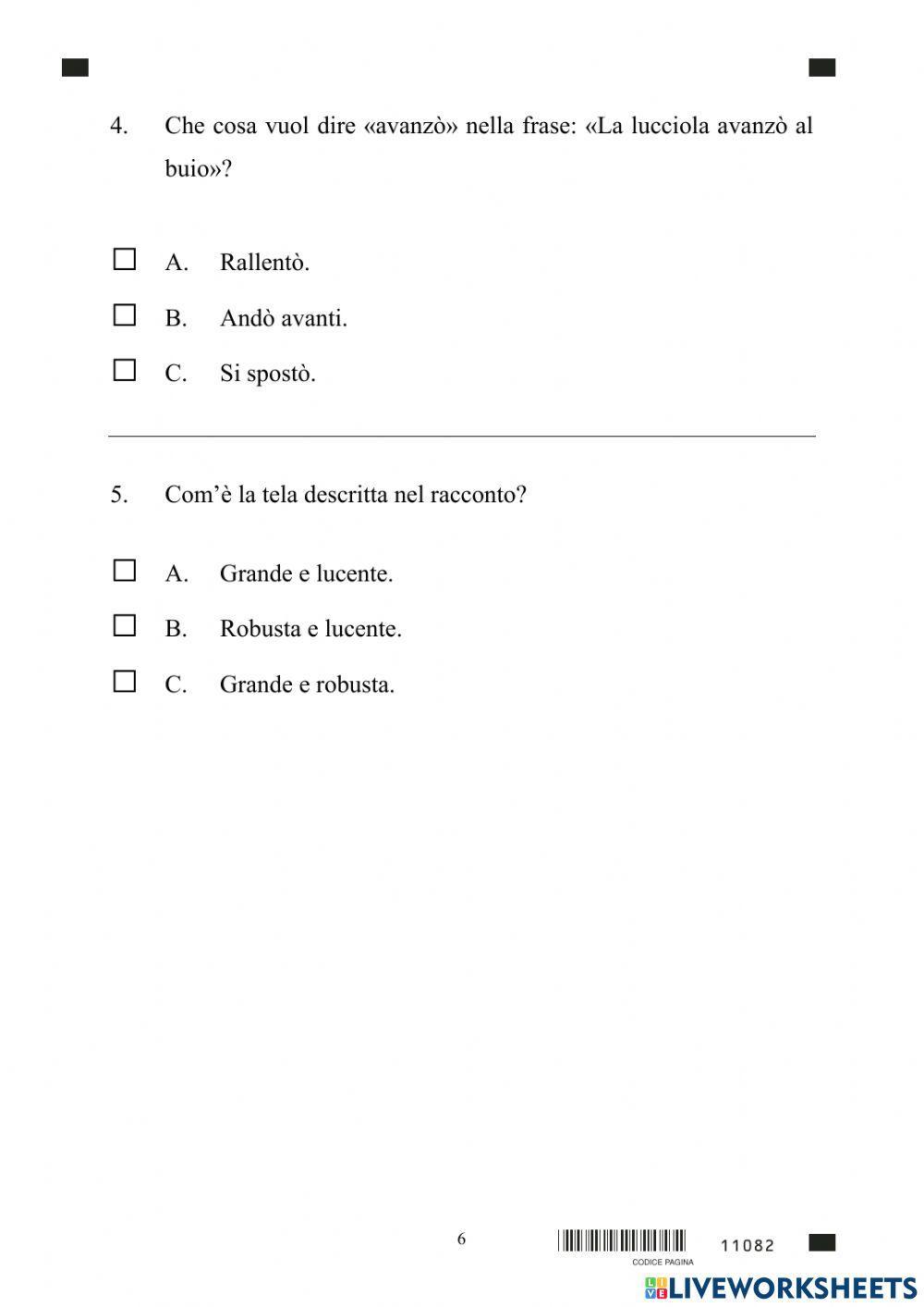 Prova Invalsi cl. 2 primaria as 2003-2004