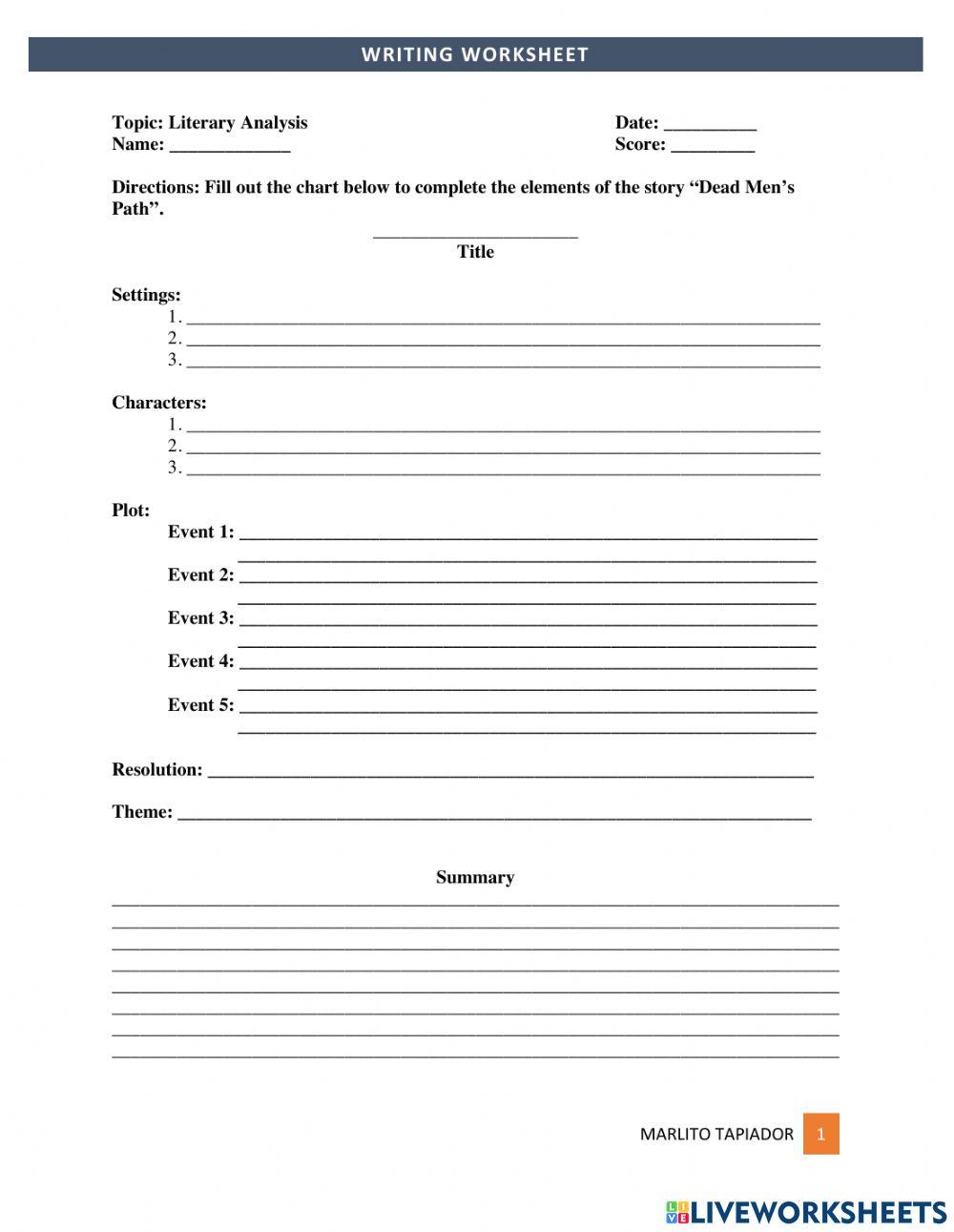 Dead Men's Path Literary Analysis