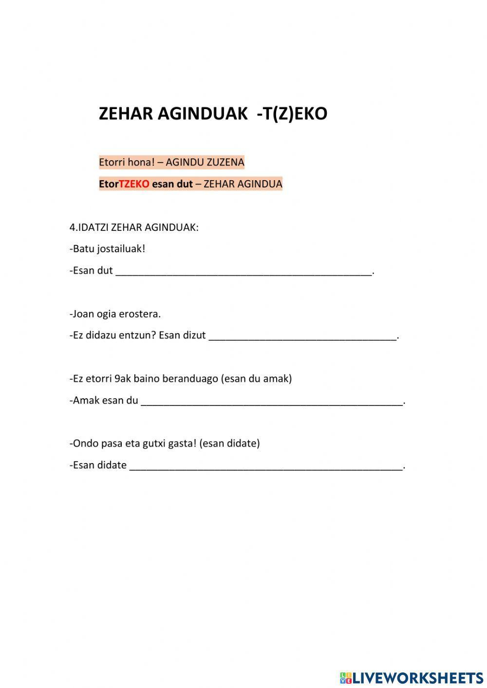 Perpaus osagarriak eta zehar galderak