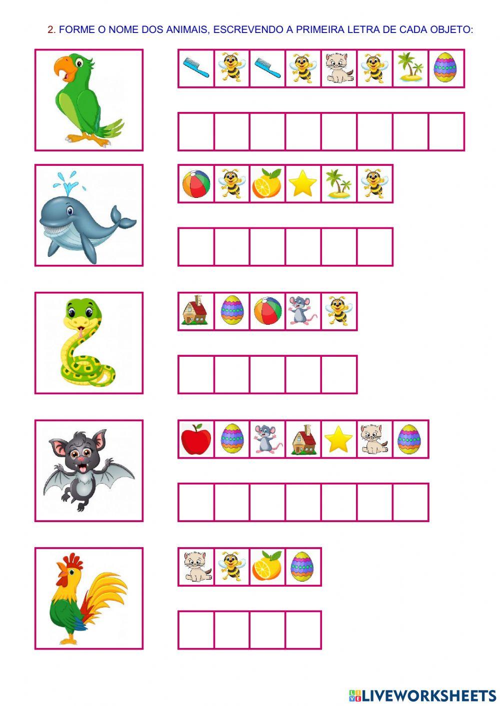 Letra inicial e formação de palavras