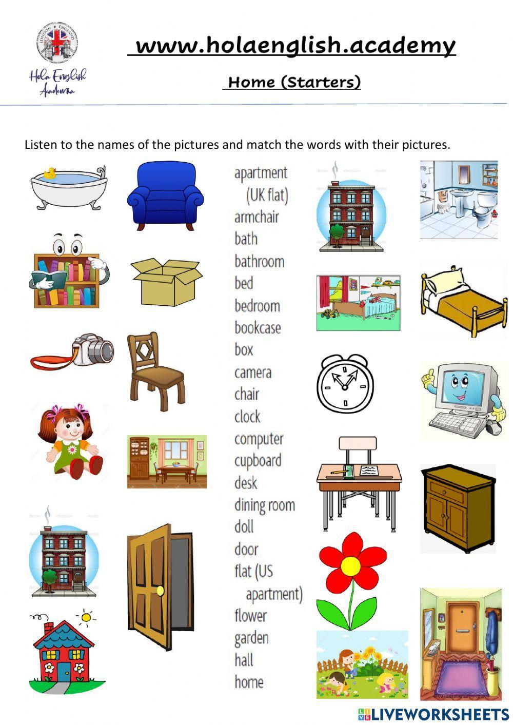 A1 Starters Vocab House