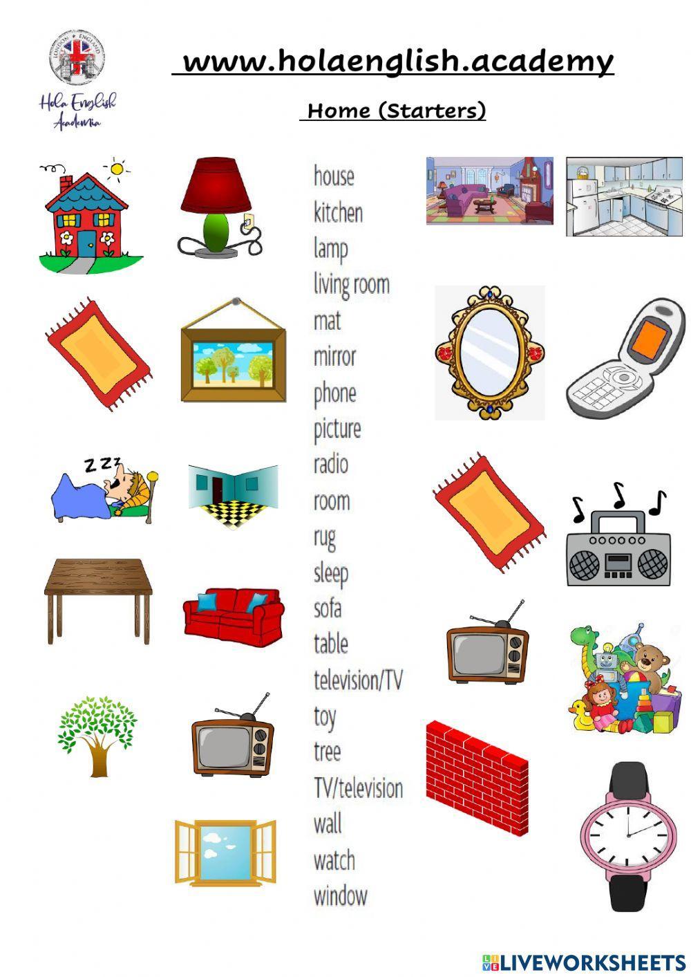 A1 Starters Vocab House