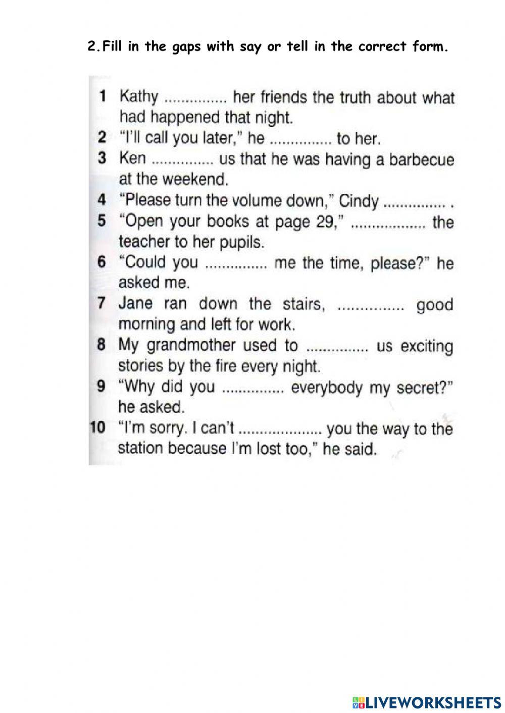 Reported statements say-tell