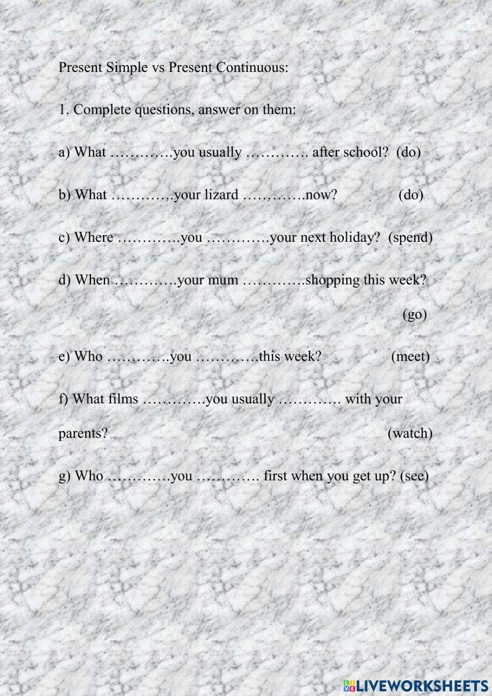 Present simple vs present continuous