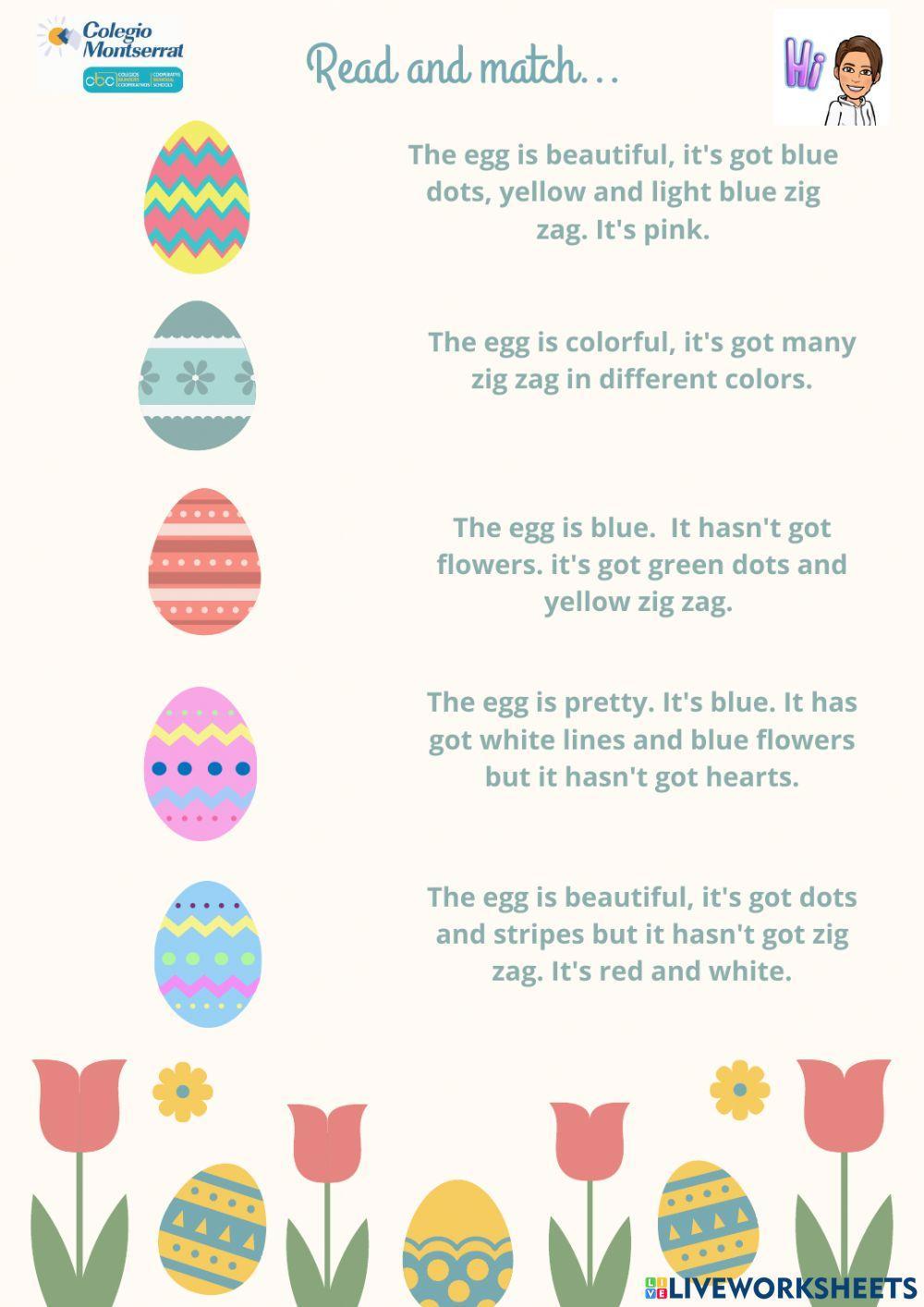Read and match. Eggs descriptions.