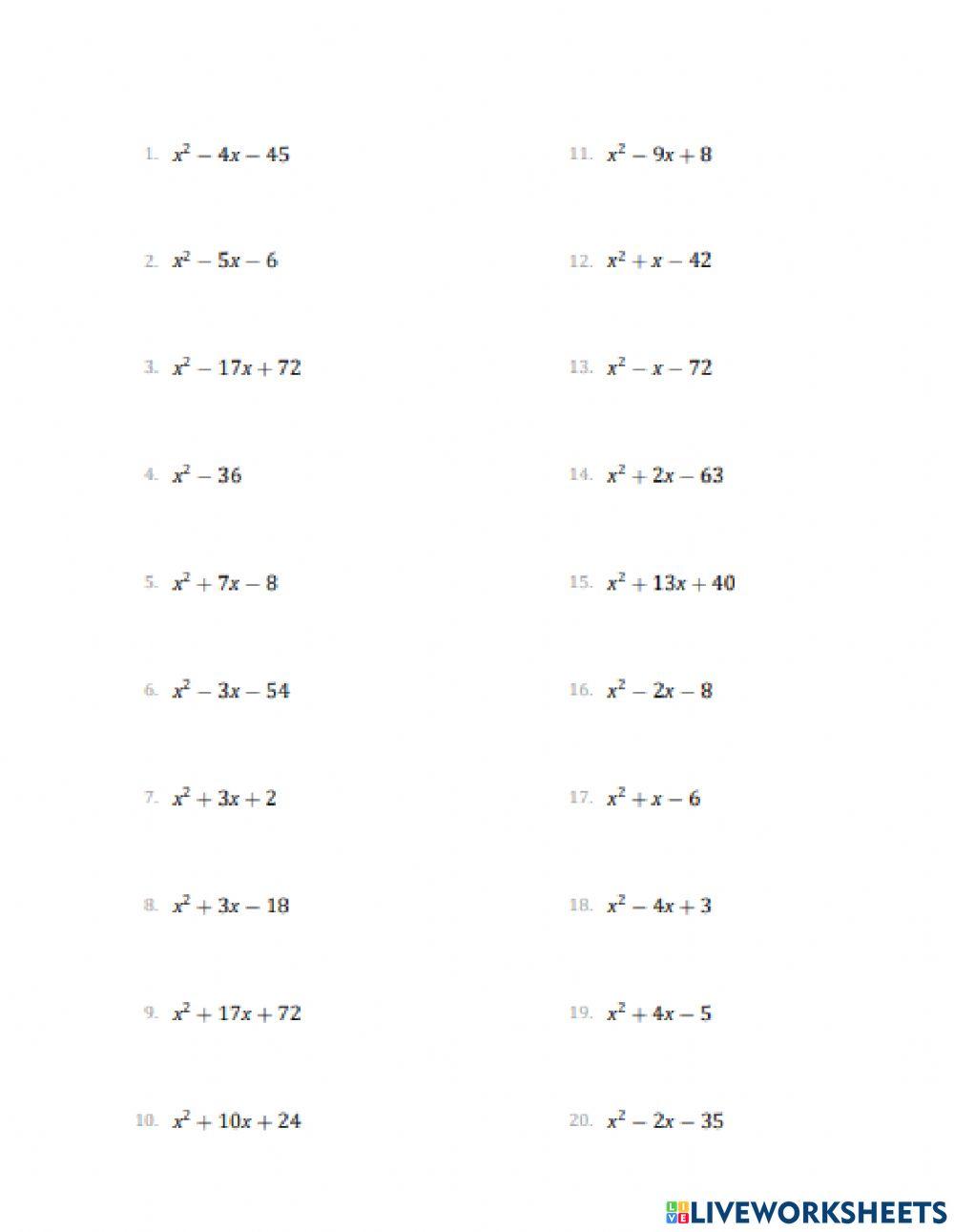 Factoring Polynomials