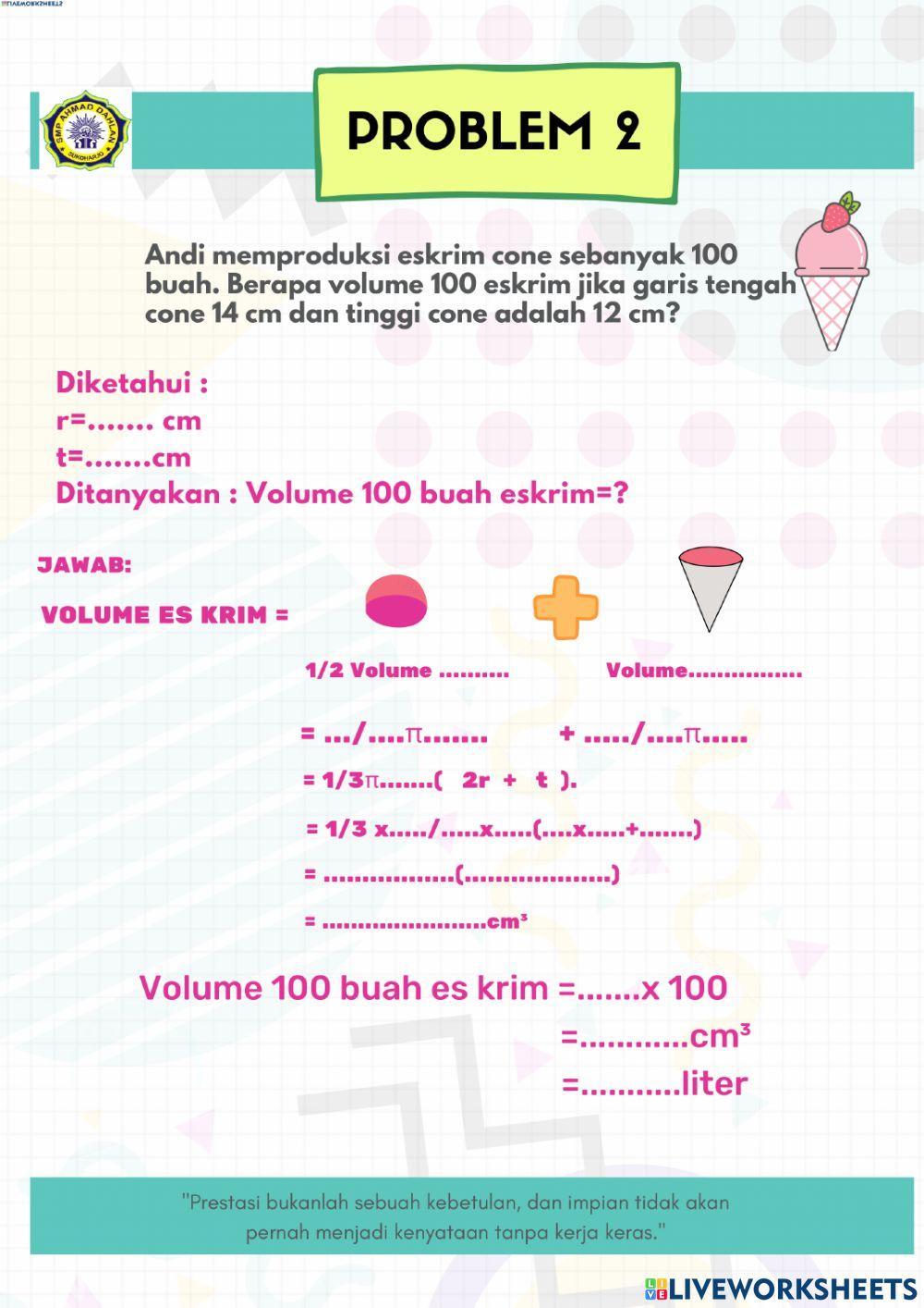 LKPD Luas Permukaan dan Volume Bangun Ruang Sisi Lengkung