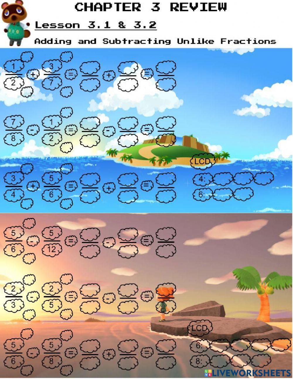 Adding and Subtracting Unlike Fractions