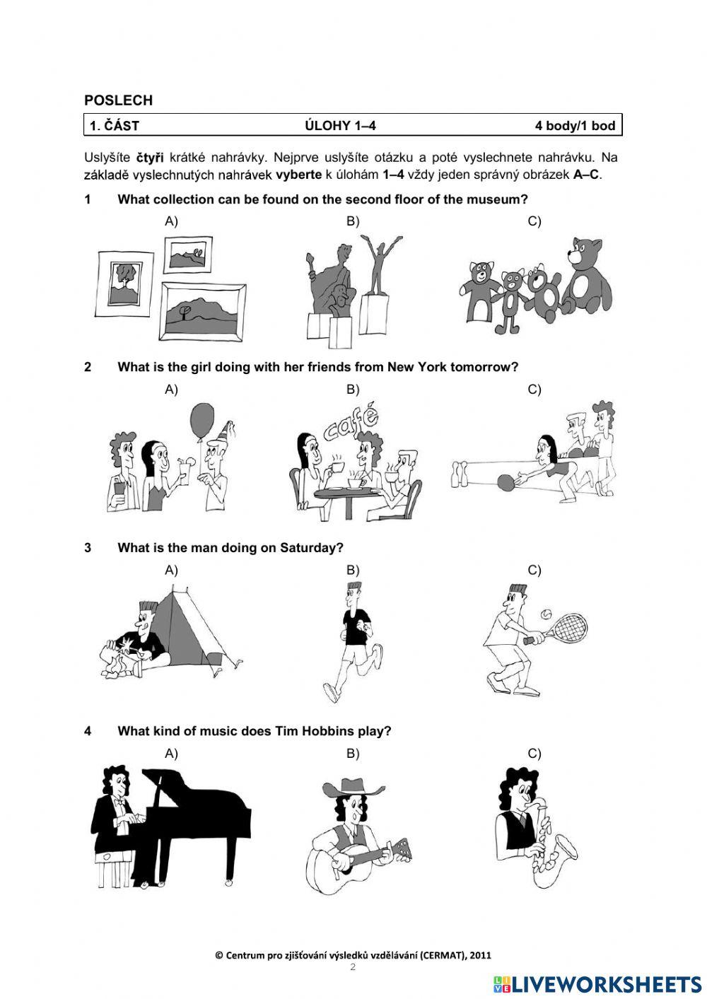 Didaktický test - poslechový subtest