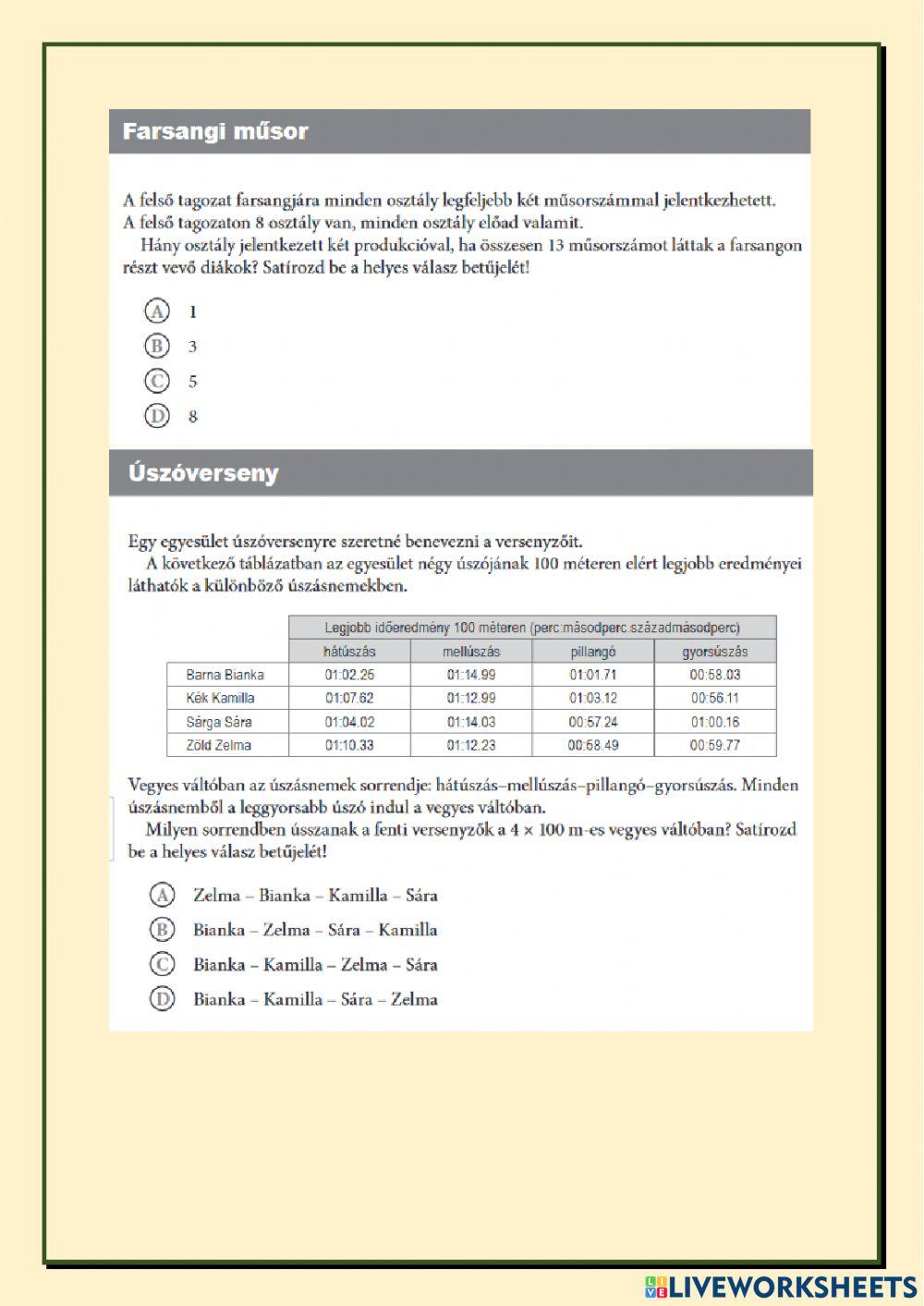 Matematika Kompetencia fejlesztő füzet 2018-19