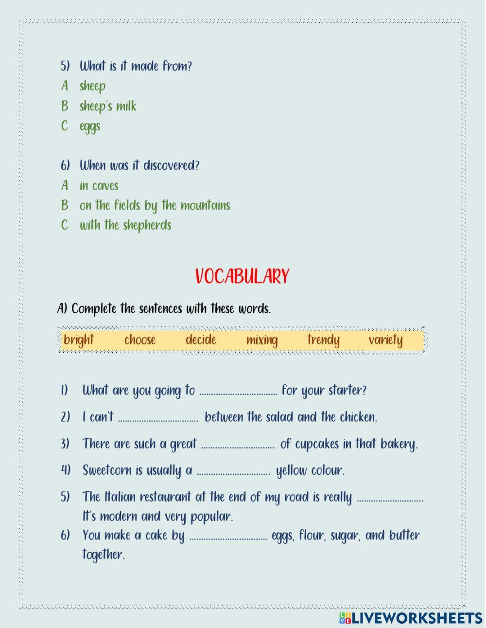 Grammar & Vocabulary