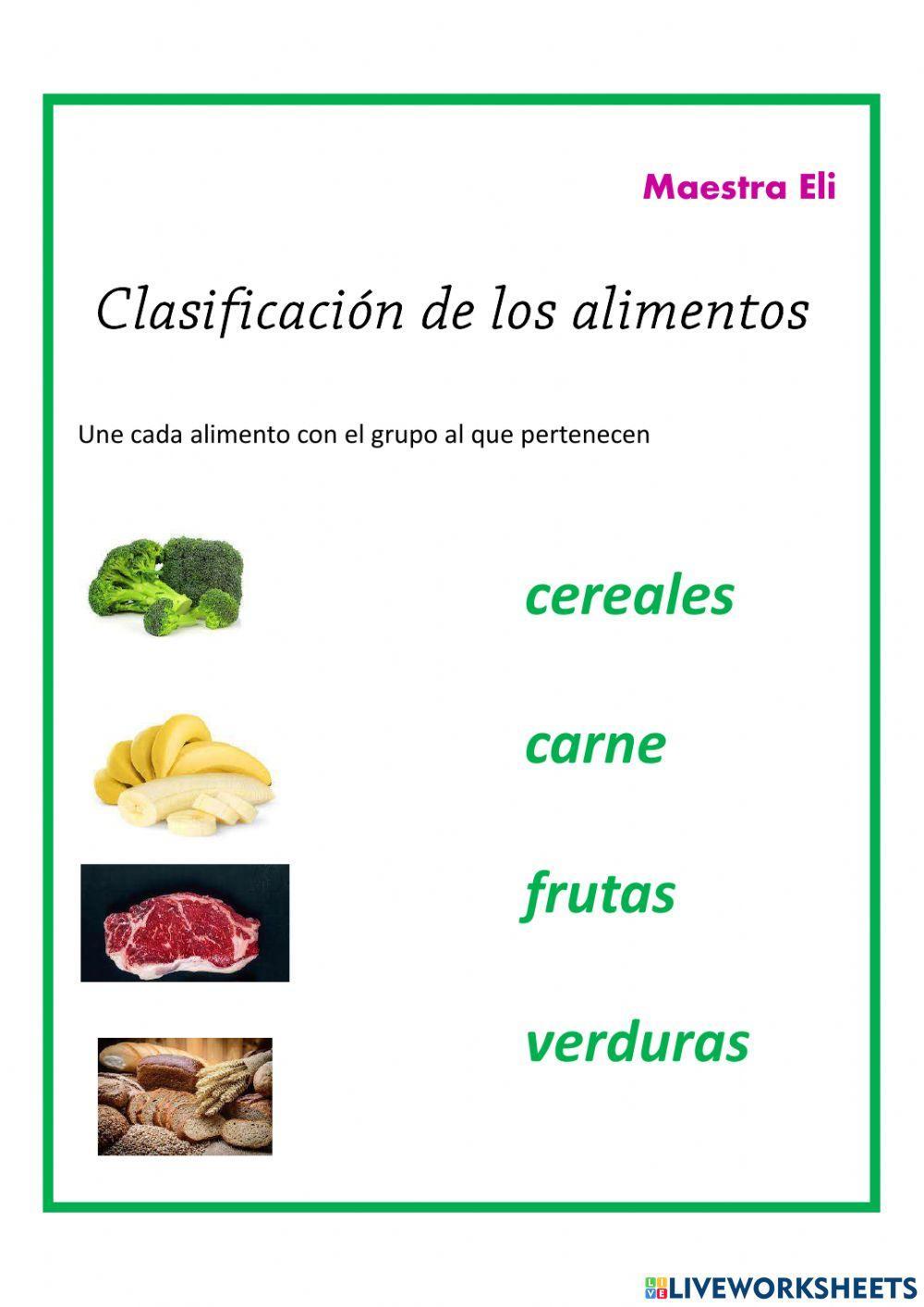 Clasificación de alimentos