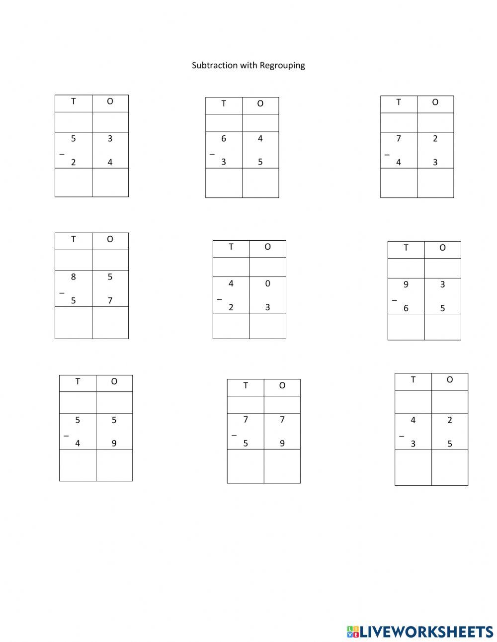 Subtraction with Regrouping