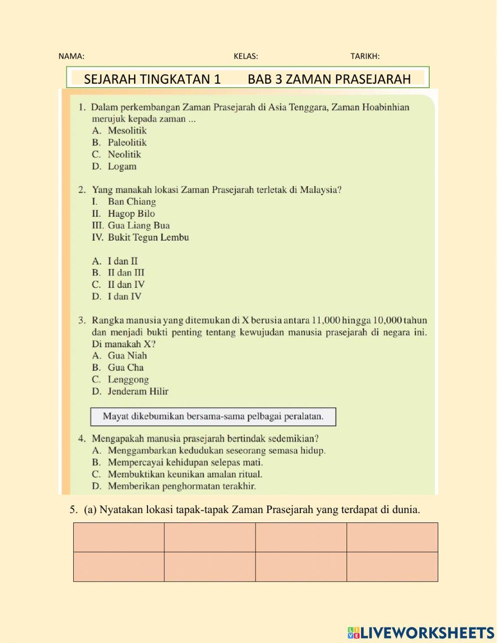 Bab 3 Zaman Prasejarah