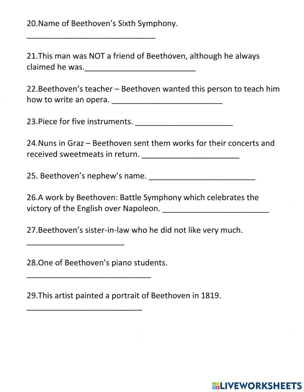 Beethoven scavenger hunt