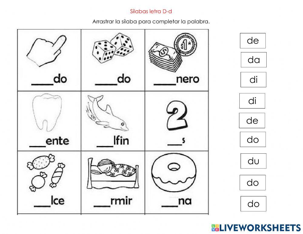 Sílabas letra D