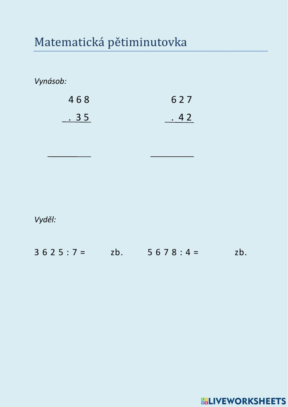 Matematická pětiminutovka č. 6
