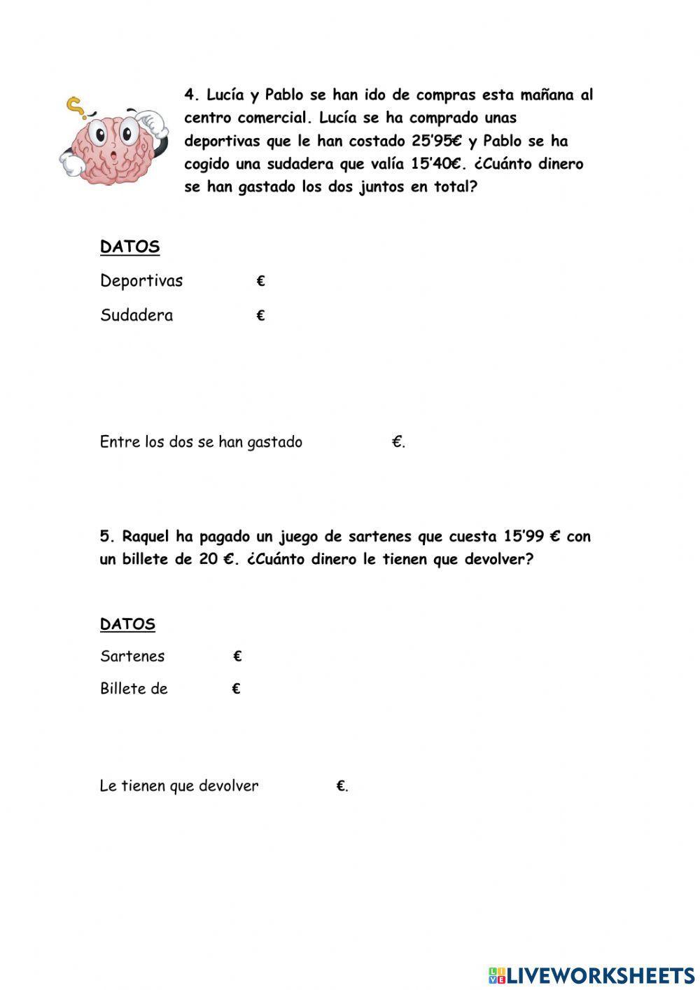 Sumas y restas con decimales