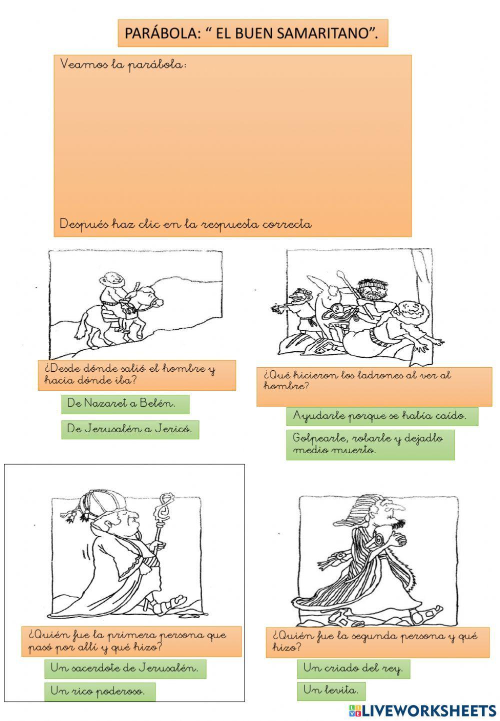 Parábola: El buen samaritano.