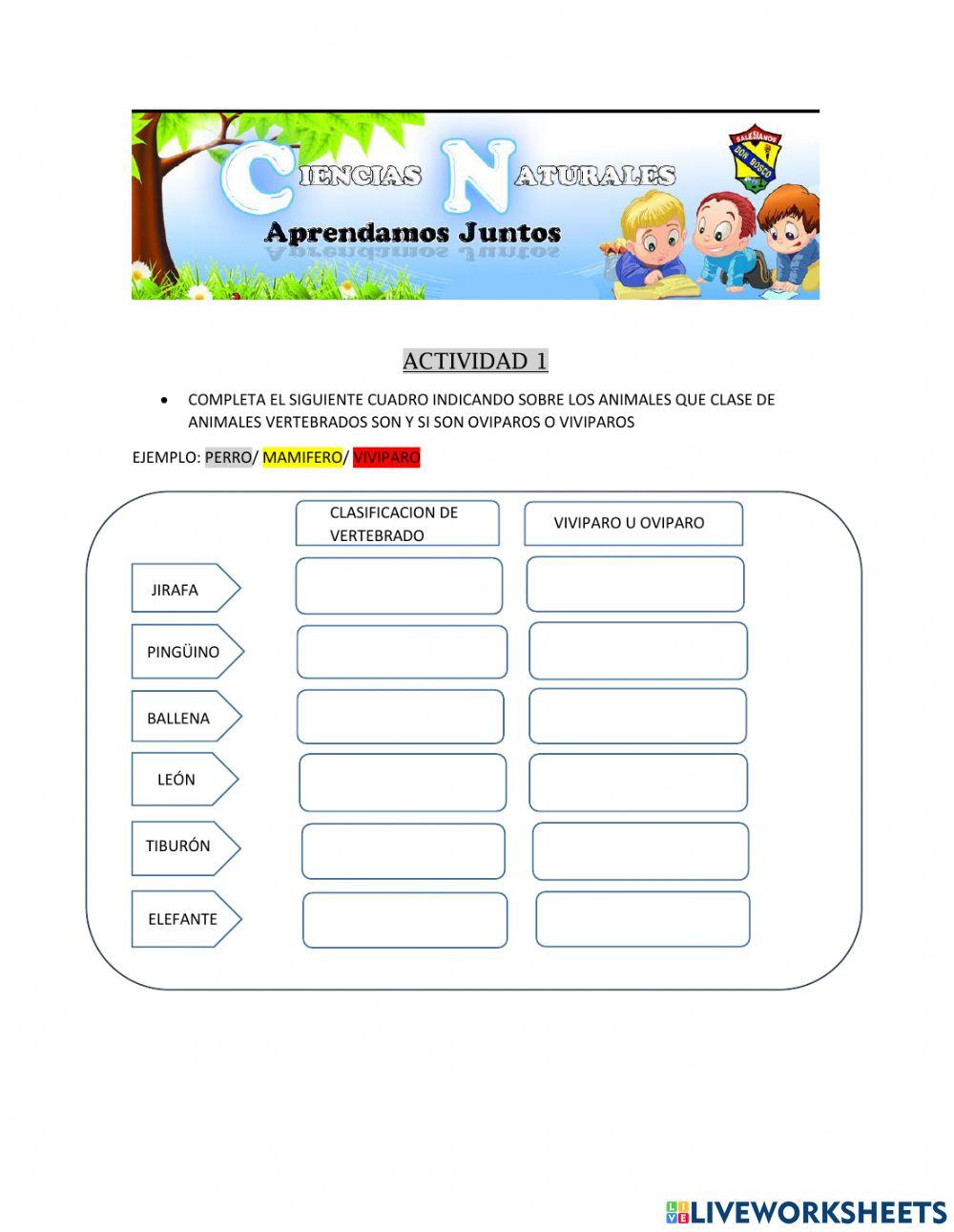 Clasificacion de animales vertebrados y sus formas de reproduccion