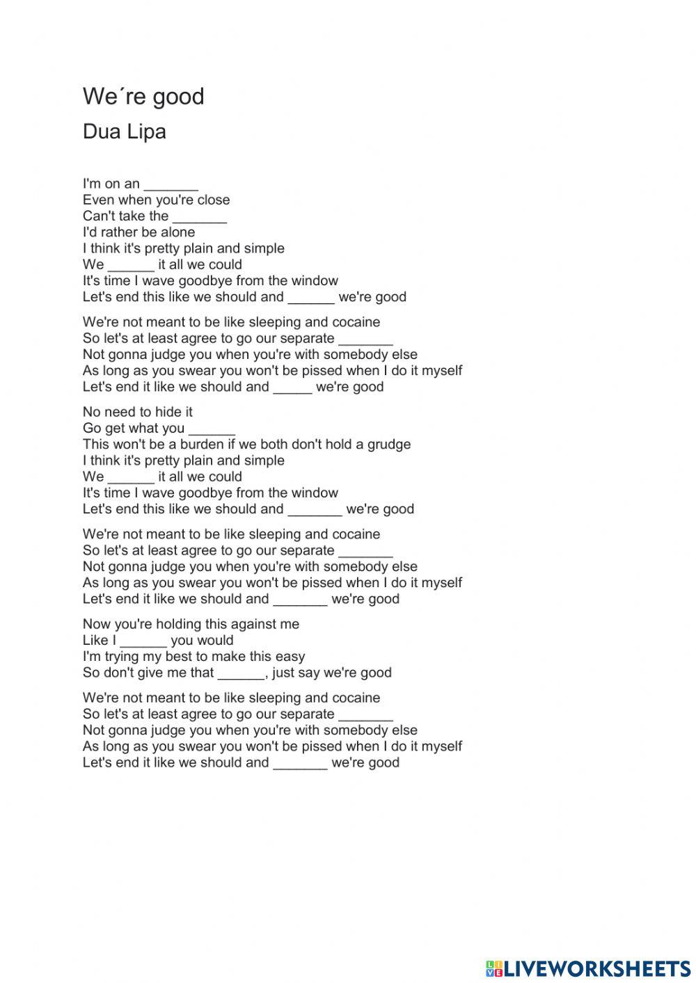 Dua Lipa - We’re good