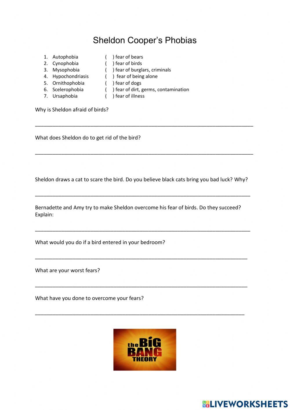 The Big Bang Theory - phobias