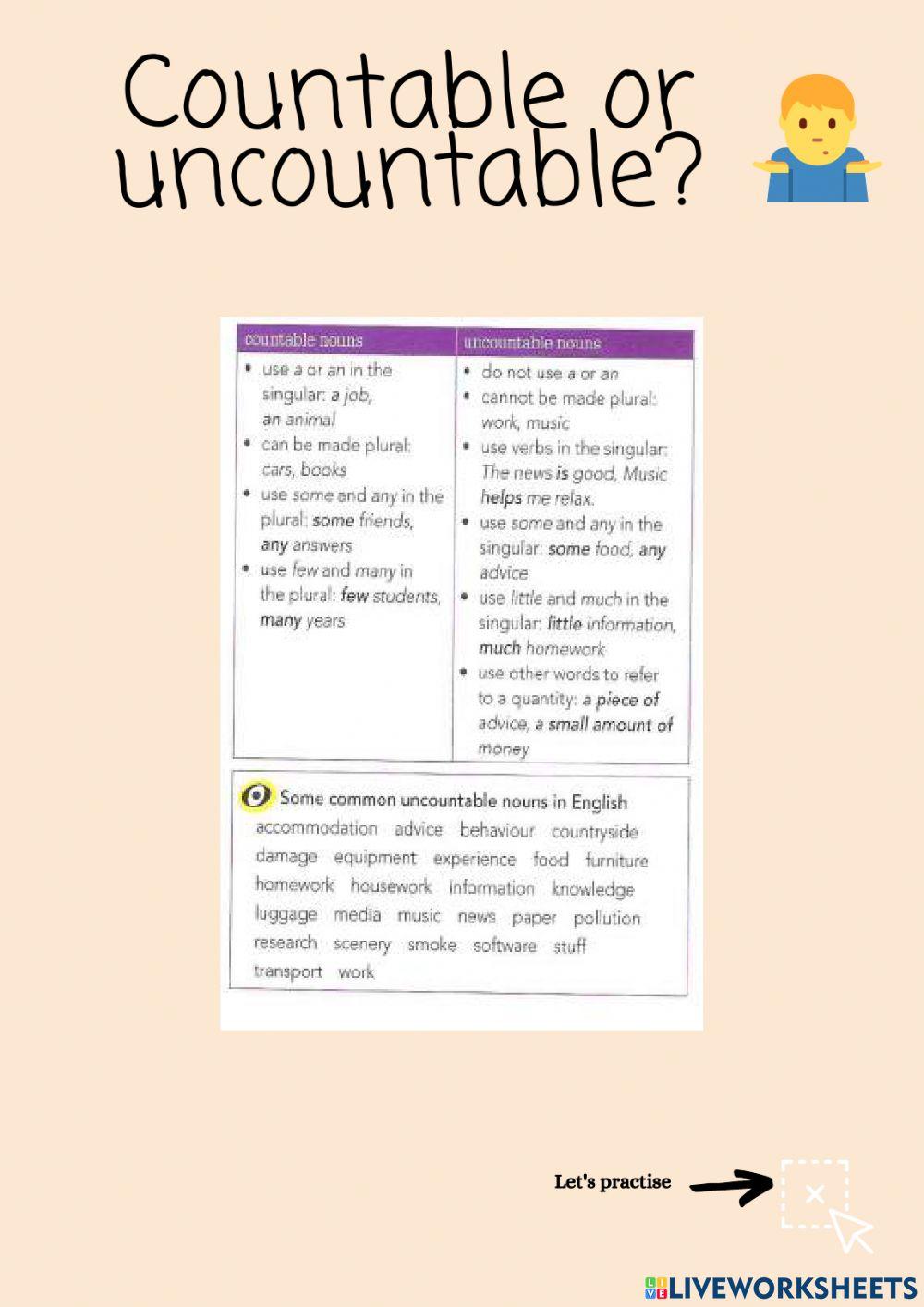 Countable and articles