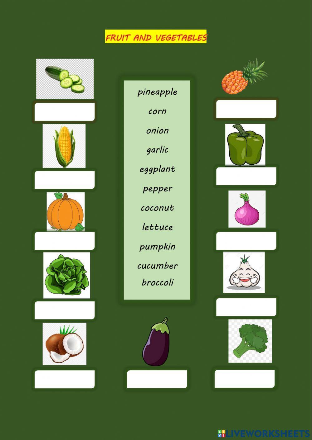 Vegetables and fruit