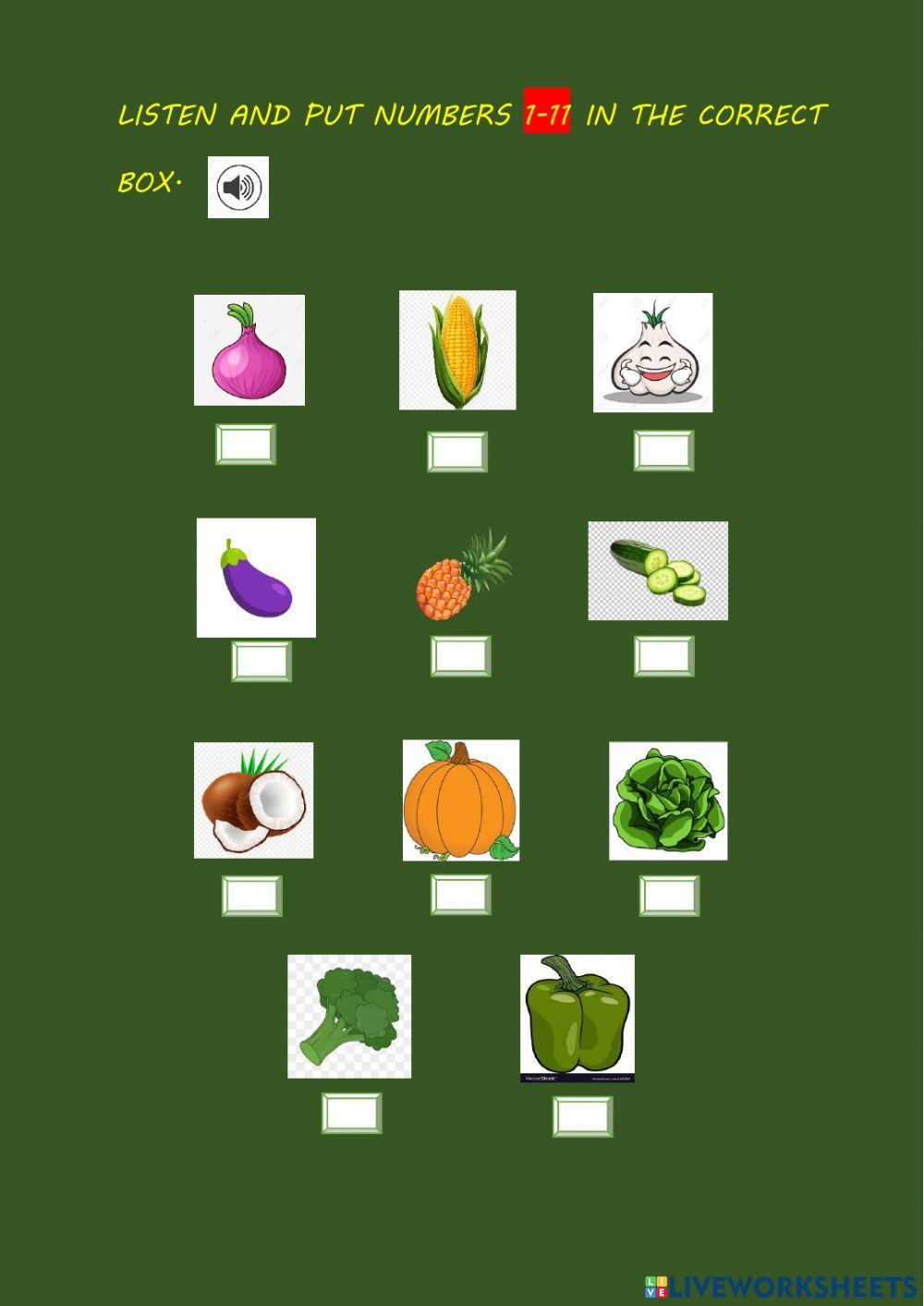 Vegetables and fruit