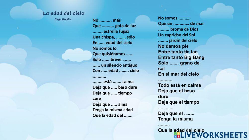 Compresión auditiva: la edad del cielo