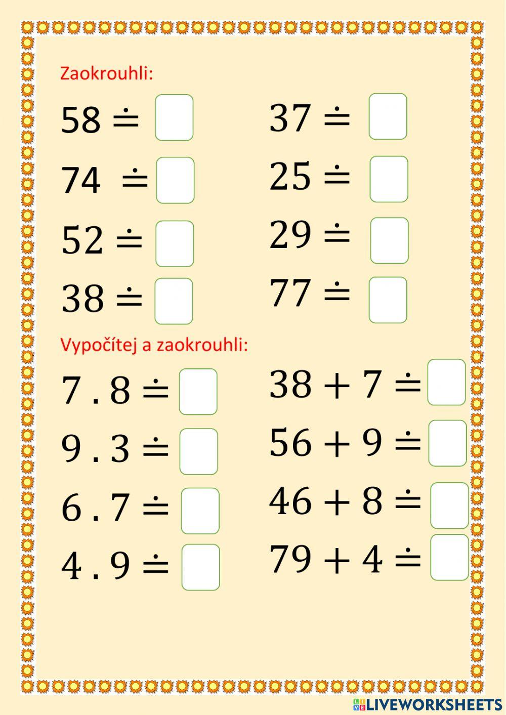 Zaokrouhlování na desítky